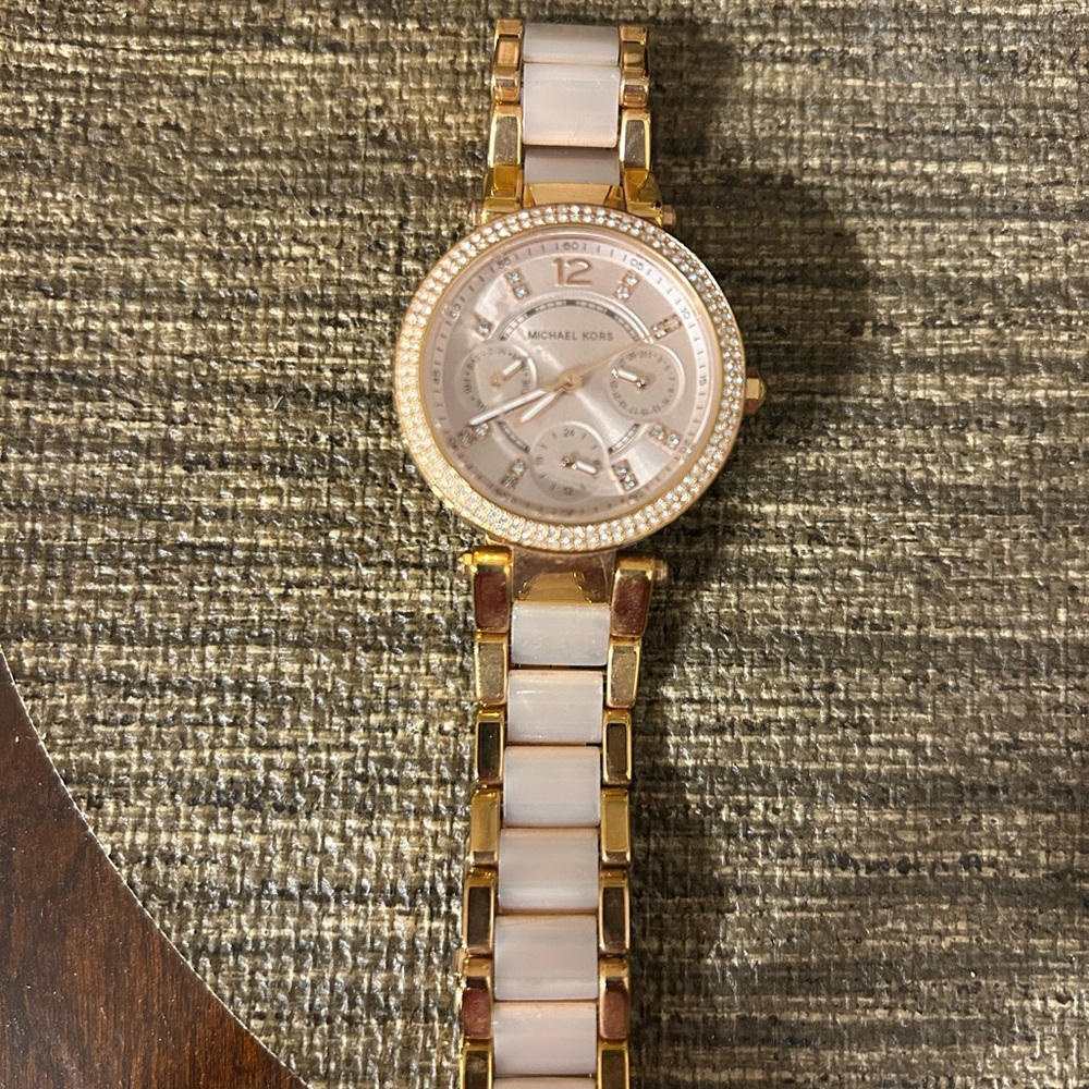 Michael Kors Gold/Rose Gold and Cream Women's Watch